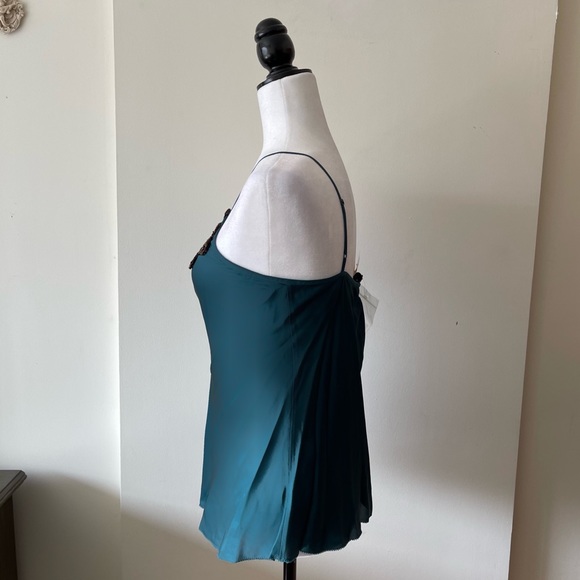 New silk Calvin Klein vintage cami slip top Y2K 90s beading velvet bling - Picture 5 of 8